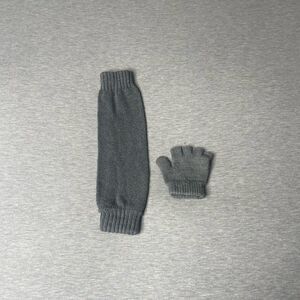 Avenue Women’s Basic Solid Knee High Knit Leg Warmer & Hand Glove 2 PCS. Set